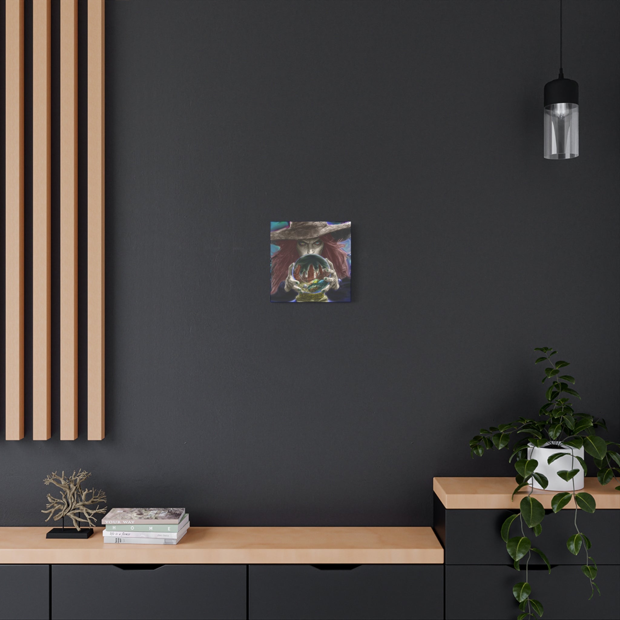 Witch with Crystal Ball Matte Canvas Wall Art - Erudition Designs