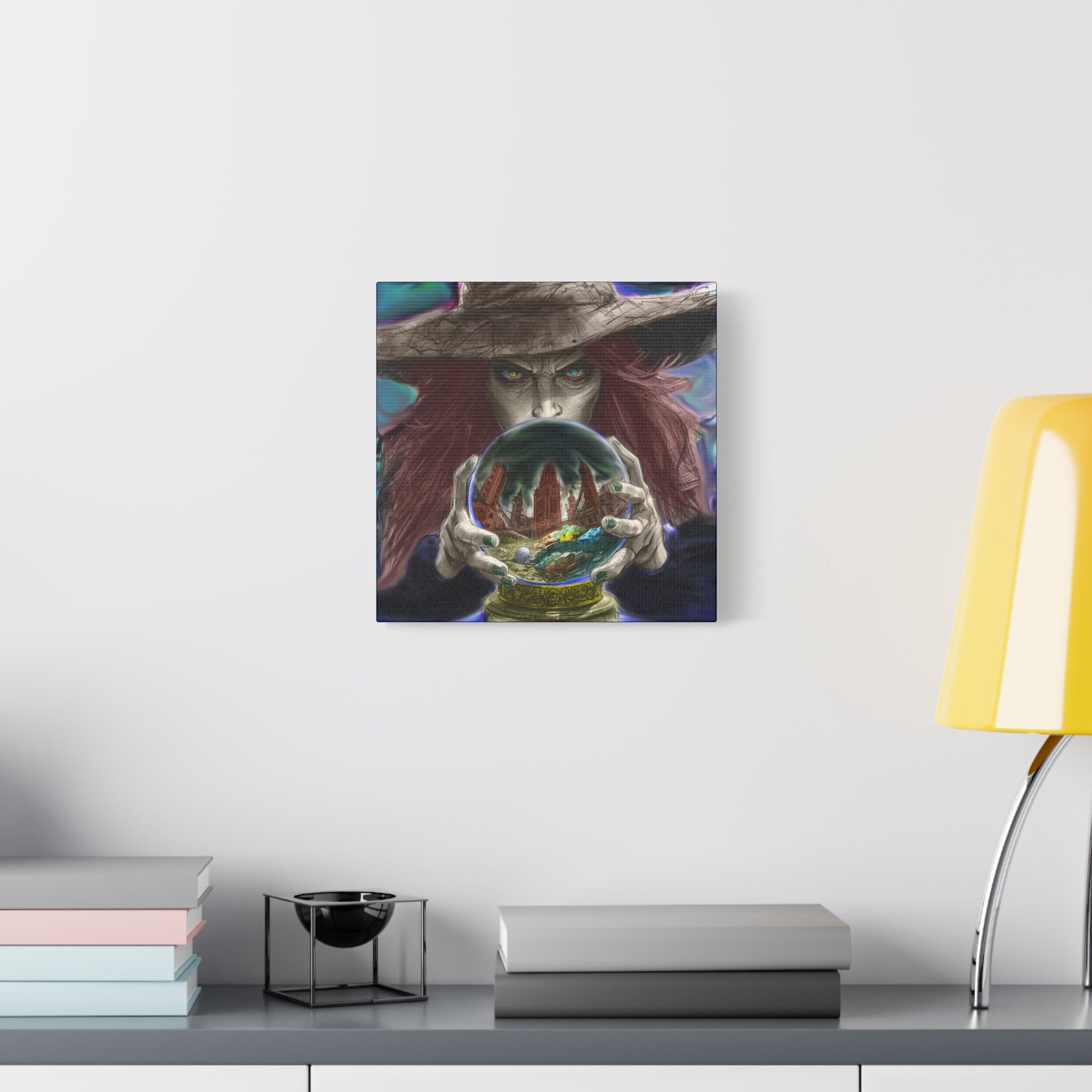 Witch with Crystal Ball Matte Canvas Wall Art - Erudition Designs