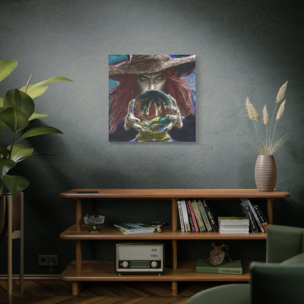 Witch with Crystal Ball Matte Canvas Wall Art - Erudition Designs