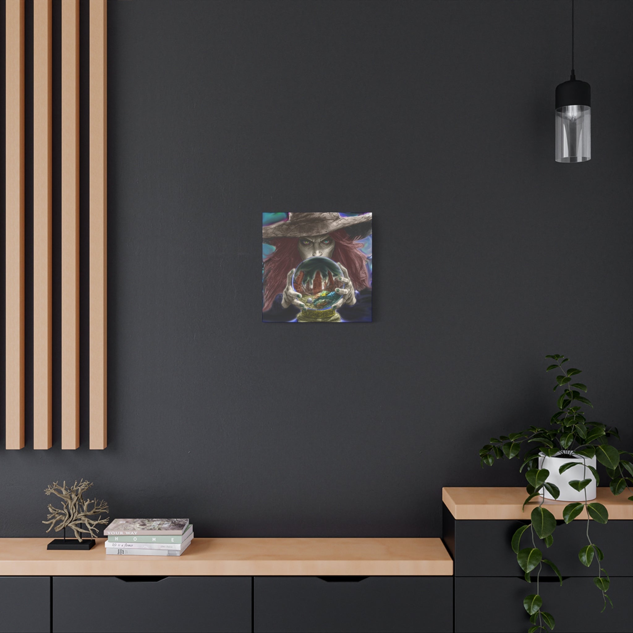 Witch with Crystal Ball Matte Canvas Wall Art - Erudition Designs