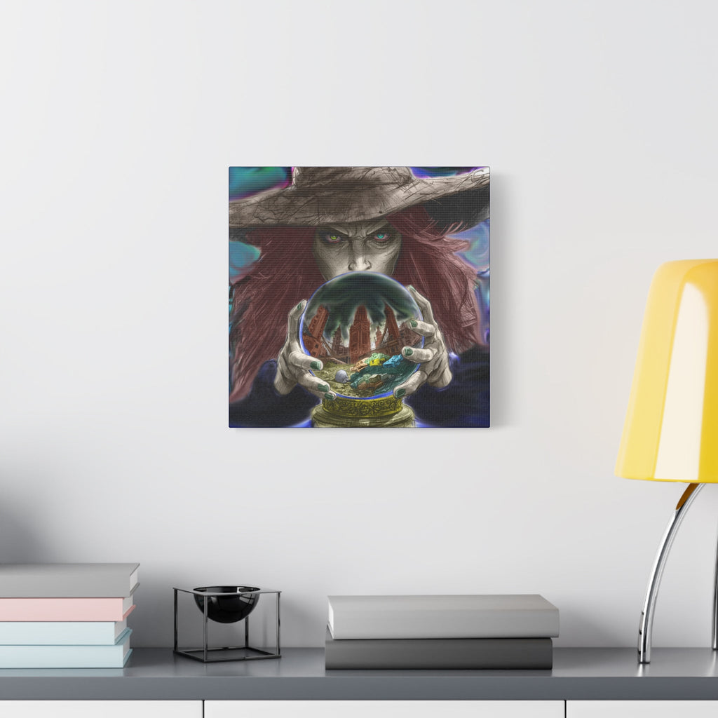 Witch with Crystal Ball Matte Canvas Wall Art - Erudition Designs