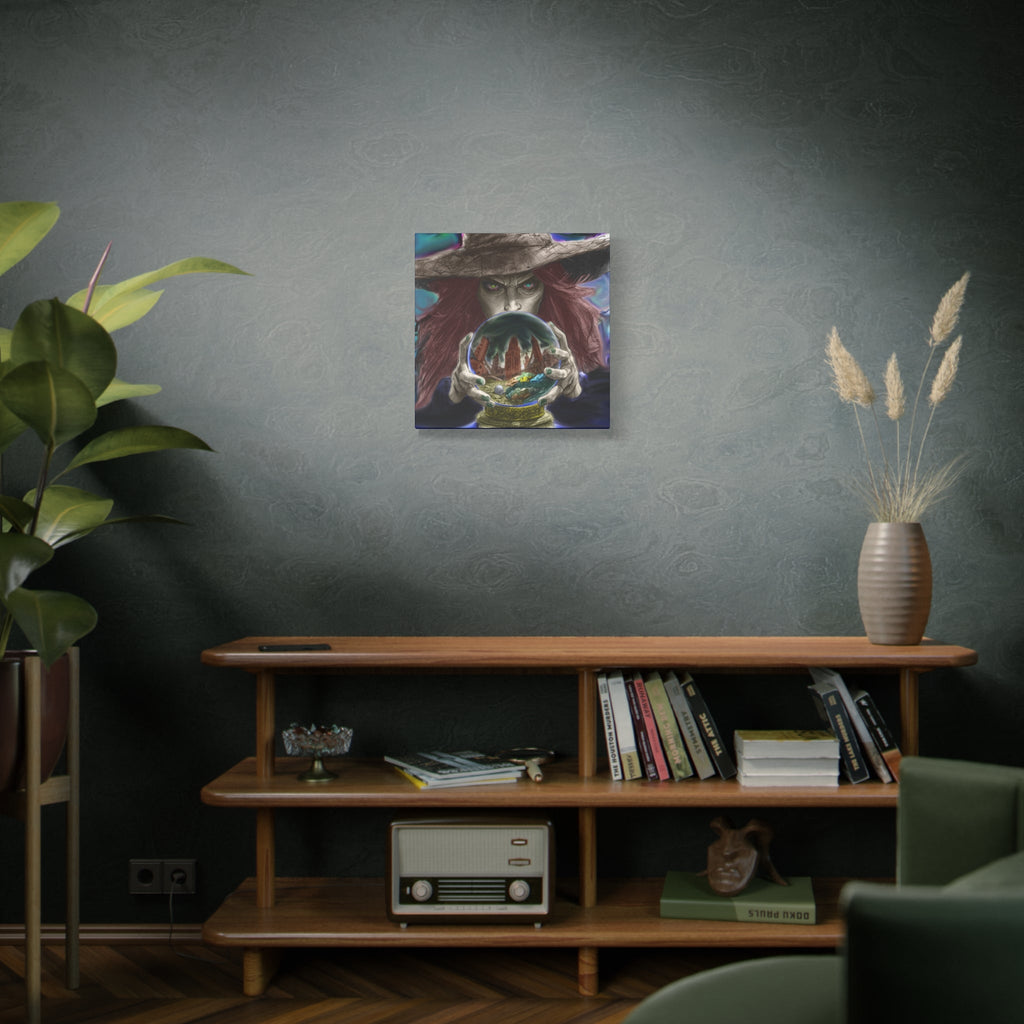 Witch with Crystal Ball Matte Canvas Wall Art - Erudition Designs