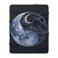 Yin Yang Moon Sherpa Blanket — Celestial Moon & Crescent Cozy Throw - Erudition Designs